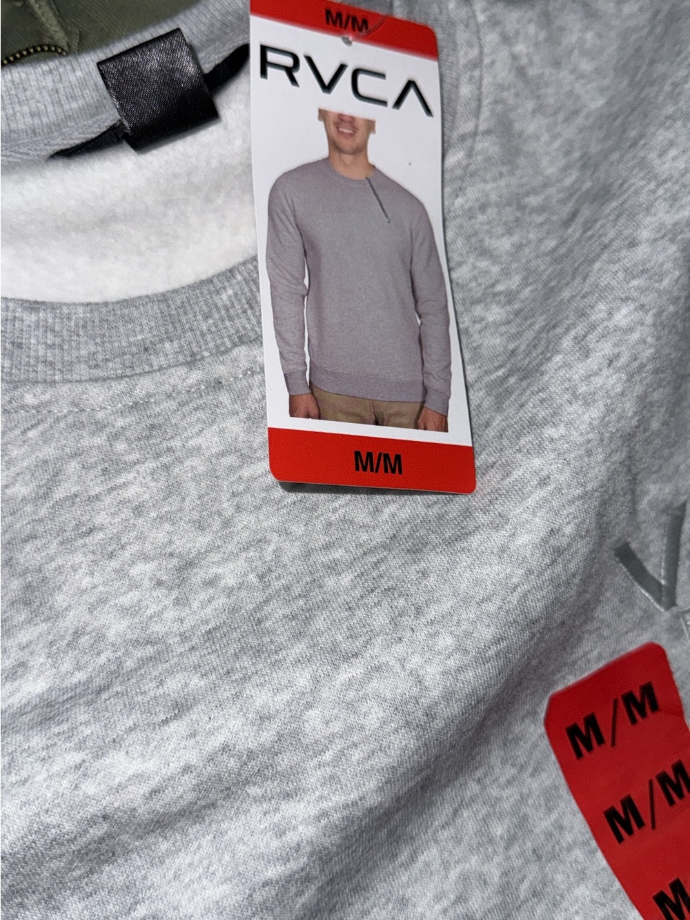 RVCA Men’s Light Heather Gray Crewneck Sweater